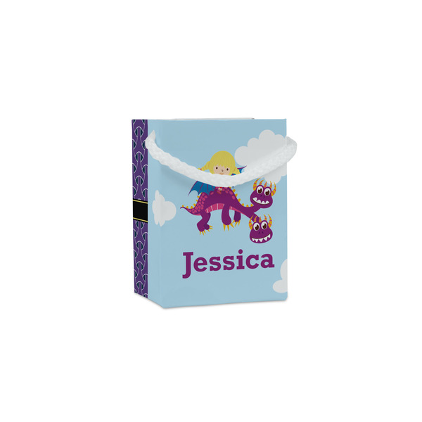 Custom Girl Flying on a Dragon Jewelry Gift Bags (Personalized)