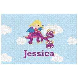 Girl Flying on a Dragon Jigsaw Puzzle - 1000-piece (Personalized)