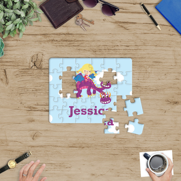 Girl Flying on a Dragon Jigsaw Puzzle 30 Piece - In Context