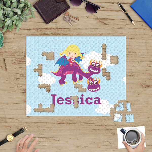 Girl Flying on a Dragon Jigsaw Puzzle 500 Piece - In Context
