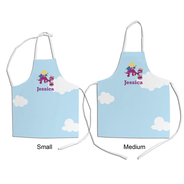 Girl Flying on a Dragon Kid's Aprons - Comparison