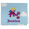 Girl Flying on a Dragon Kitchen Towel - Poly Cotton - Folded Half
