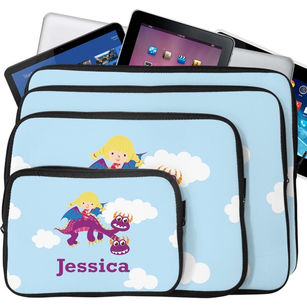 Girl Flying on a Dragon Laptop Case Sizes