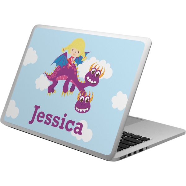 Custom Girl Flying on a Dragon Laptop Skin - Custom Sized (Personalized)