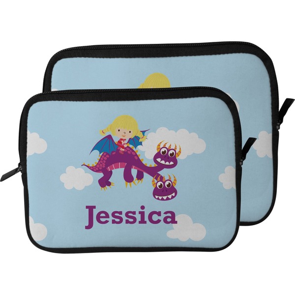 Girl Flying on a Dragon Laptop Sleeve (Size Comparison)