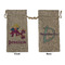 Girl Flying on a Dragon Large Burlap Gift Bags - Front & Back