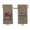 Girl Flying on a Dragon Large Burlap Gift Bag - Front & Back (Personalized)