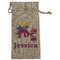 Girl Flying on a Dragon Large Burlap Gift Bag - Front (Personalized)