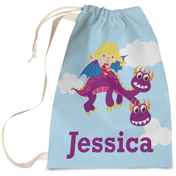Custom Girl Flying on a Dragon Laundry Bag (Personalized)