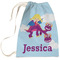 Girl Flying on a Dragon Large Laundry Bag - Front View