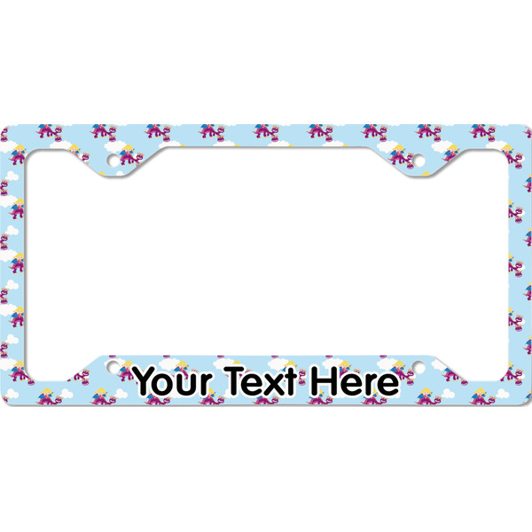 Custom Girl Flying on a Dragon License Plate Frame - Style C (Personalized)