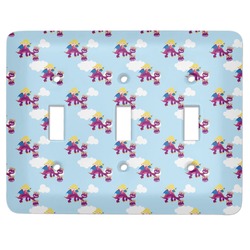 Girl Flying on a Dragon Light Switch Cover (3 Toggle Plate)