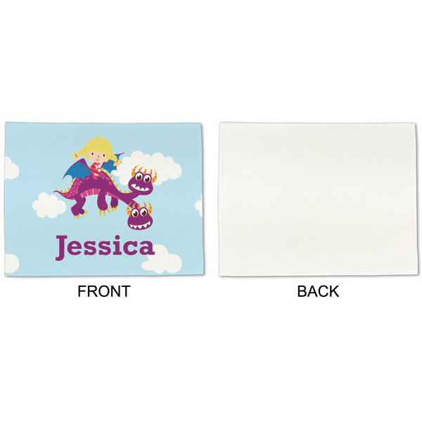 Girl Flying on a Dragon Linen Placemat - APPROVAL Single (single sided)