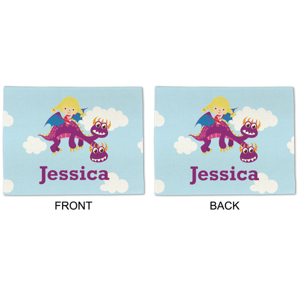 Girl Flying on a Dragon Linen Placemat - APPROVAL (double sided)