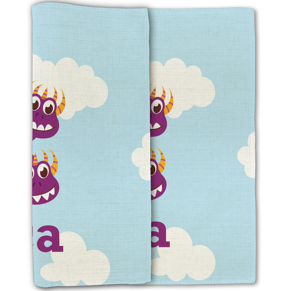 Girl Flying on a Dragon Linen Placemat - Folded Half (double sided)