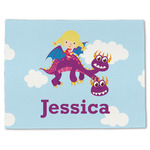 Girl Flying on a Dragon Single-Sided Linen Placemat - Single w/ Name or Text
