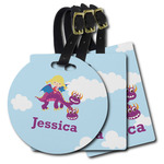 Girl Flying on a Dragon Plastic Luggage Tag (Personalized)