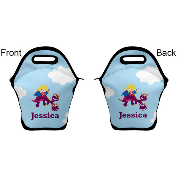 Girl Flying on a Dragon Lunch Bag - Front and Back
