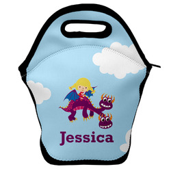 Girl Flying on a Dragon Lunch Bag w/ Name or Text