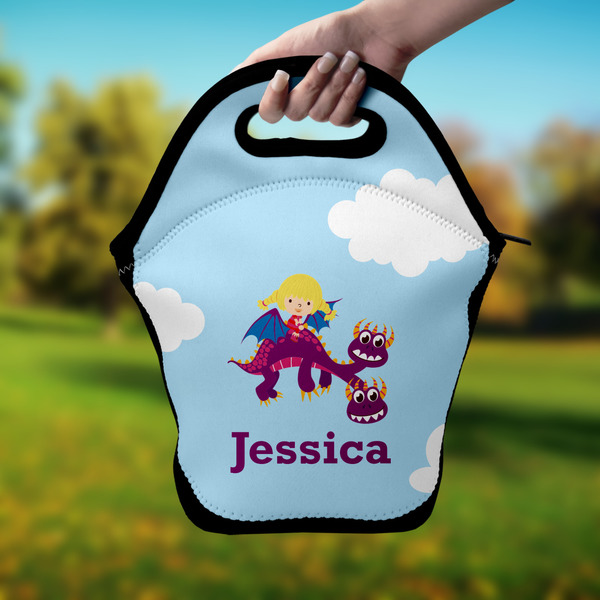 Girl Flying on a Dragon Lunch Bag - Hand
