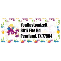 Girl Flying on a Dragon Return Address Labels (Personalized)