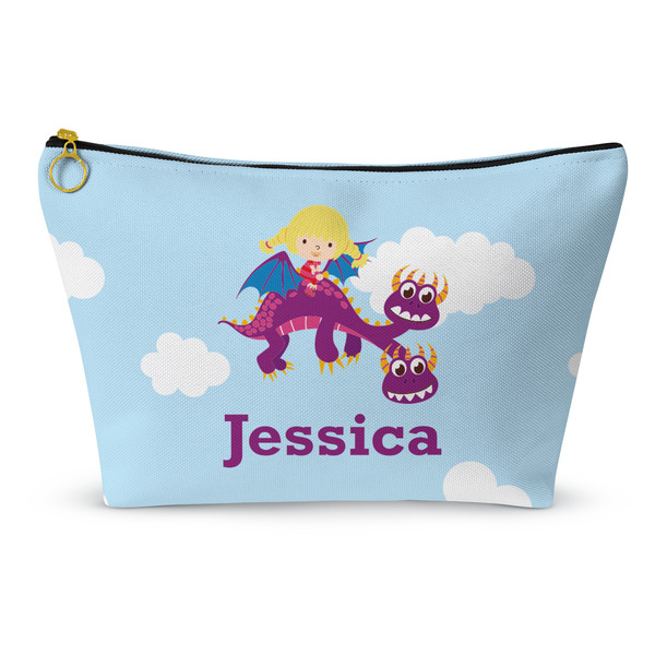 Custom Girl Flying on a Dragon Makeup Bag - Small - 8.5"x4.5" (Personalized)