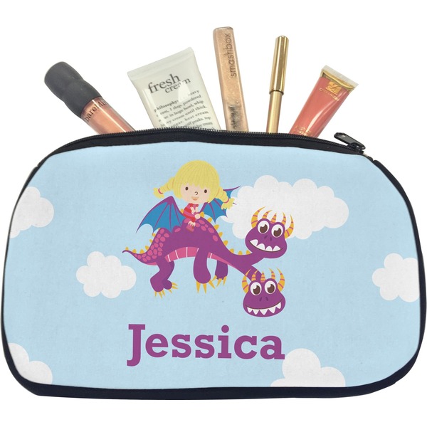 Custom Girl Flying on a Dragon Makeup / Cosmetic Bag - Medium (Personalized)