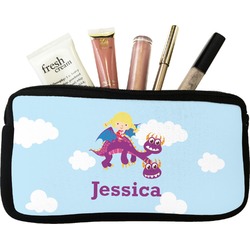 Girl Flying on a Dragon Makeup / Cosmetic Bag - Small (Personalized)