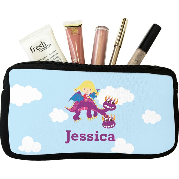 Custom Girl Flying on a Dragon Makeup / Cosmetic Bag (Personalized)