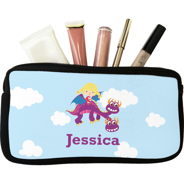Custom Girl Flying on a Dragon Makeup / Cosmetic Bag (Personalized)