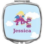 Girl Flying on a Dragon Compact Makeup Mirror (Personalized)