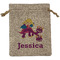 Girl Flying on a Dragon Burlap Gift Bag (Personalized)