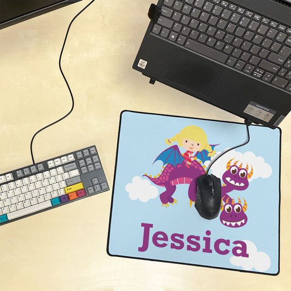 Girl Flying on a Dragon Medium Gaming Mats - LIFESTYLE