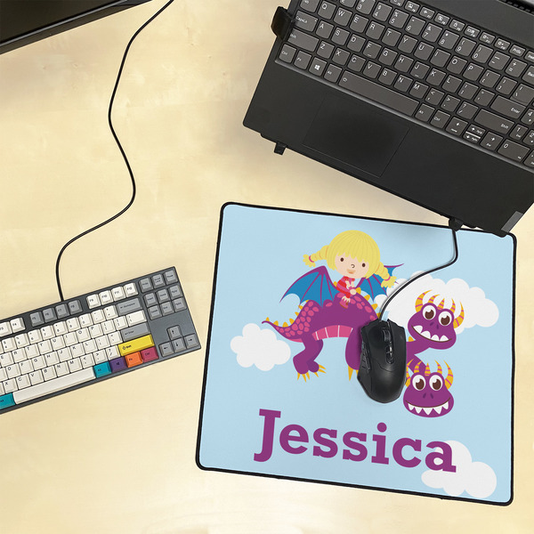 Girl Flying on a Dragon Medium Gaming Mats - LIFESTYLE