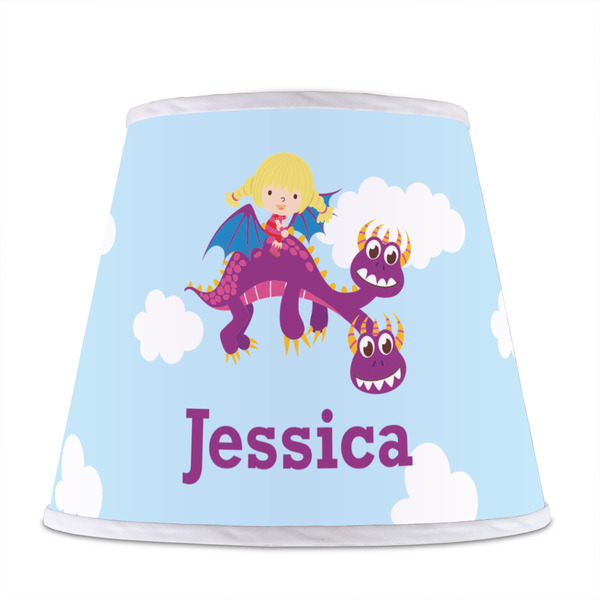 Girl Flying on a Dragon Poly Film Empire Lampshade - Front View