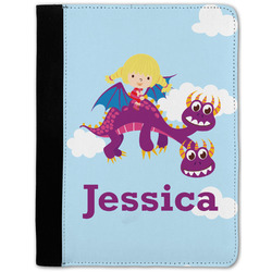 Girl Flying on a Dragon Notebook Padfolio w/ Name or Text