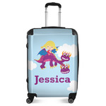 Girl Flying on a Dragon Suitcase - 24" Medium - Checked (Personalized)