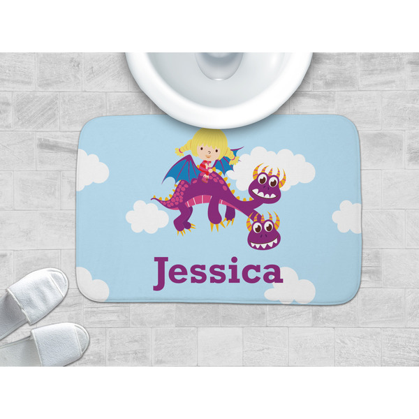 Girl Flying on a Dragon Memory Foam Bath Mat - LIFESTYLE 34x21