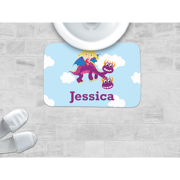 Girl Flying on a Dragon Memory Foam Bath Mat - LIFESTYLE