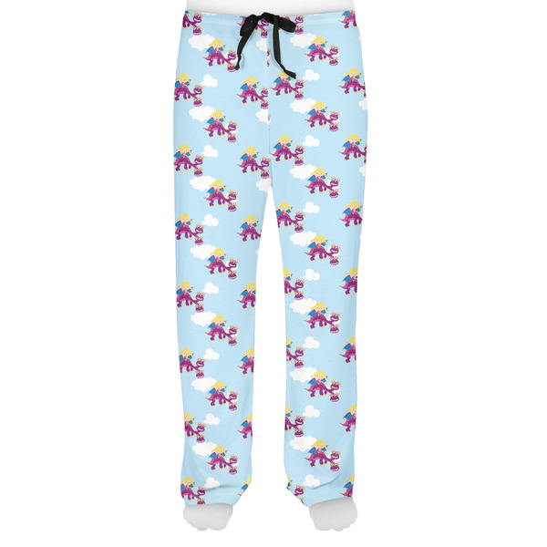 Girl Flying on a Dragon Men's Pjs Front - on model
