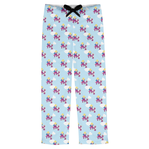 Custom Girl Flying on a Dragon Mens Pajama Pants - XL