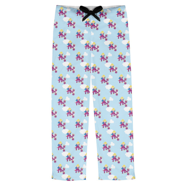 Custom Girl Flying on a Dragon Mens Pajama Pants - S