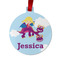 Girl Flying on a Dragon Metal Ball Ornament - Front