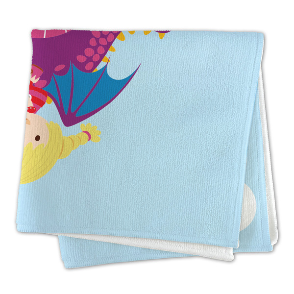 Girl Flying on a Dragon Microfiber Dish Rag - FOLDED (square)