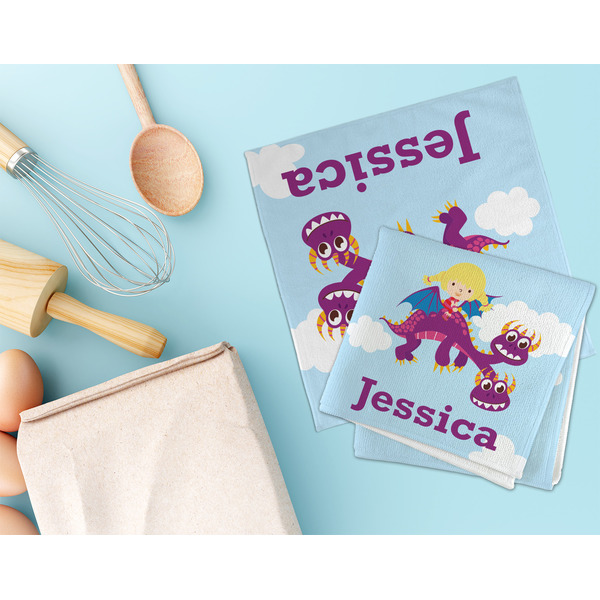 Girl Flying on a Dragon Microfiber Dish Rag - LIFESTYLE