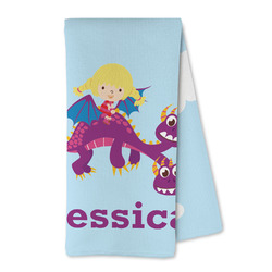 Girl Flying on a Dragon Kitchen Towel - Microfiber (Personalized)