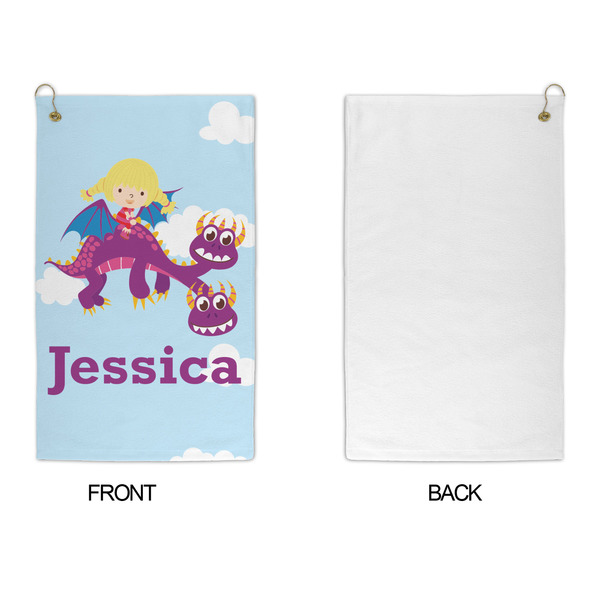 Girl Flying on a Dragon Microfiber Golf Towels - APPROVAL