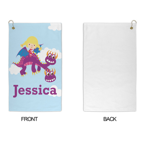 Girl Flying on a Dragon Microfiber Golf Towels - APPROVAL