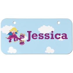 Girl Flying on a Dragon Mini/Bicycle License Plate (2 Holes) (Personalized)