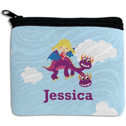 Girl Flying on a Dragon Rectangular Coin Purse (Personalized)
